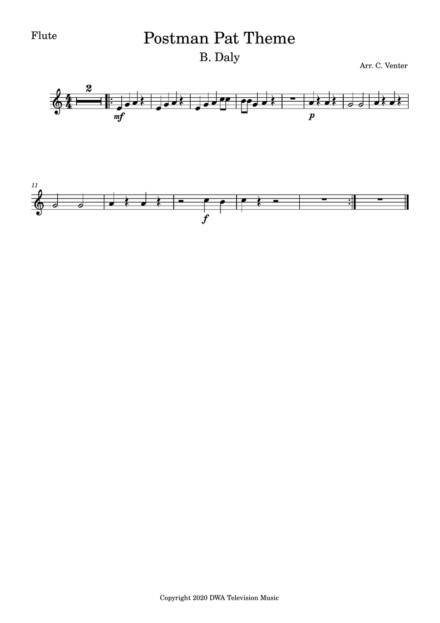 Postman Pat Postman Pat Flute scores gallery preview page 2