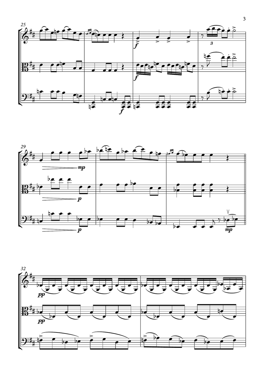 The Wedding Day at Troldhaugen String Trio scores gallery preview page 3