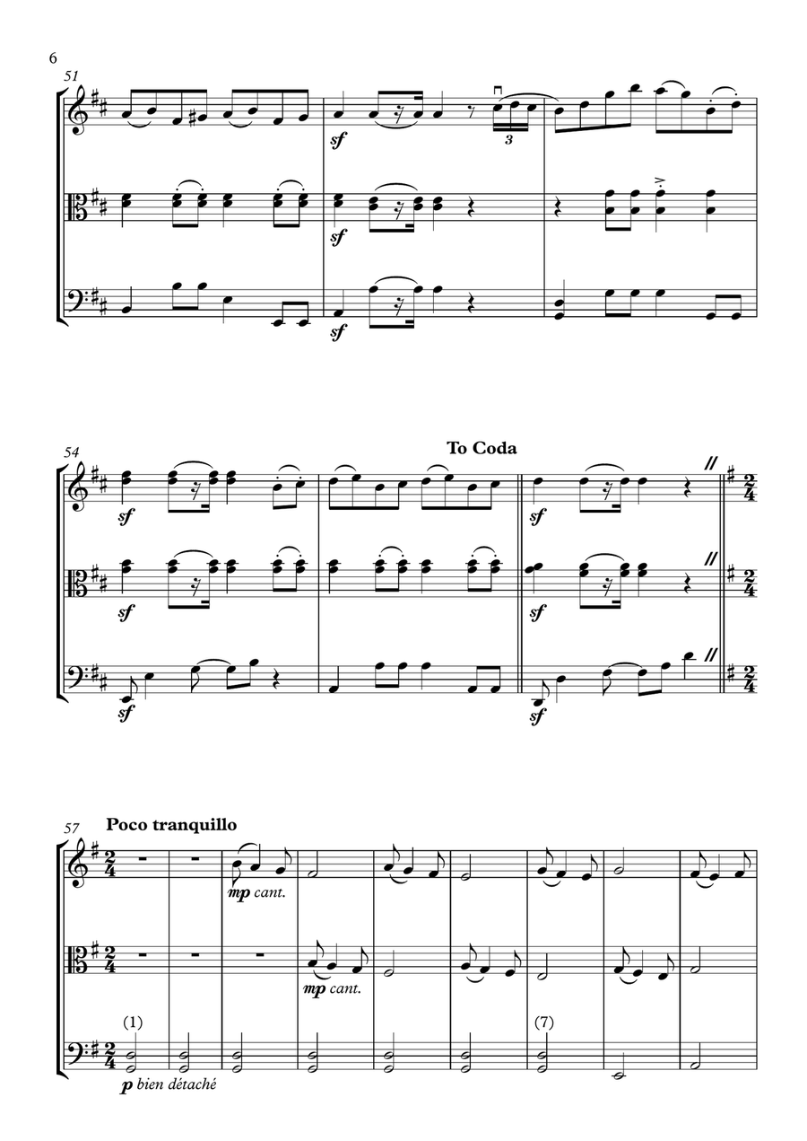 The Wedding Day at Troldhaugen String Trio scores gallery preview page 6
