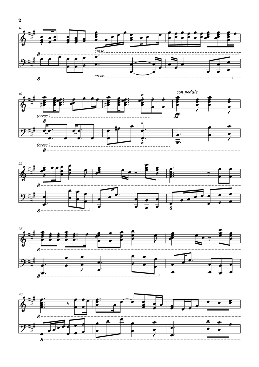 Die With A Smile Die With A Smile Piano Solo scores gallery preview page 2