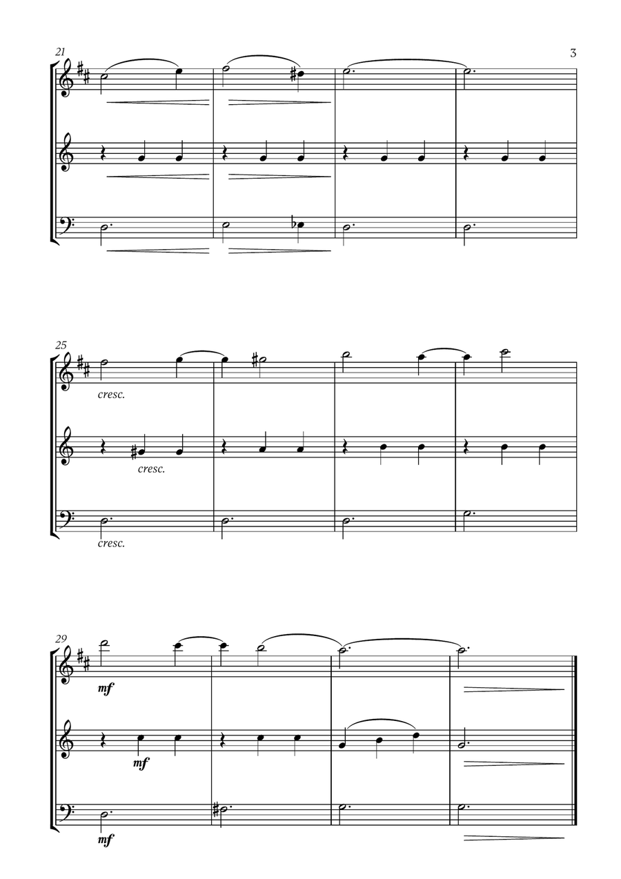 Tchaikovsky - Sleeping Beauty Waltz (for Clarinet, Flute and Trombone) Small Ensemble scores gallery preview page 3