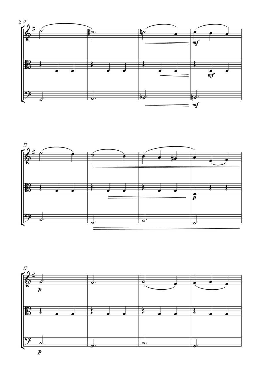 Tchaikovsky - Sleeping Beauty Waltz (for French Horn, Viola and Bassoon) Small Ensemble scores gallery preview page 2