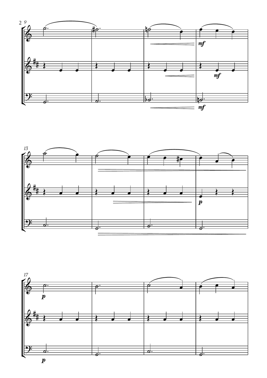Tchaikovsky - Sleeping Beauty Waltz (for Oboe, Clarinet and Trombone) Small Ensemble scores gallery preview page 2