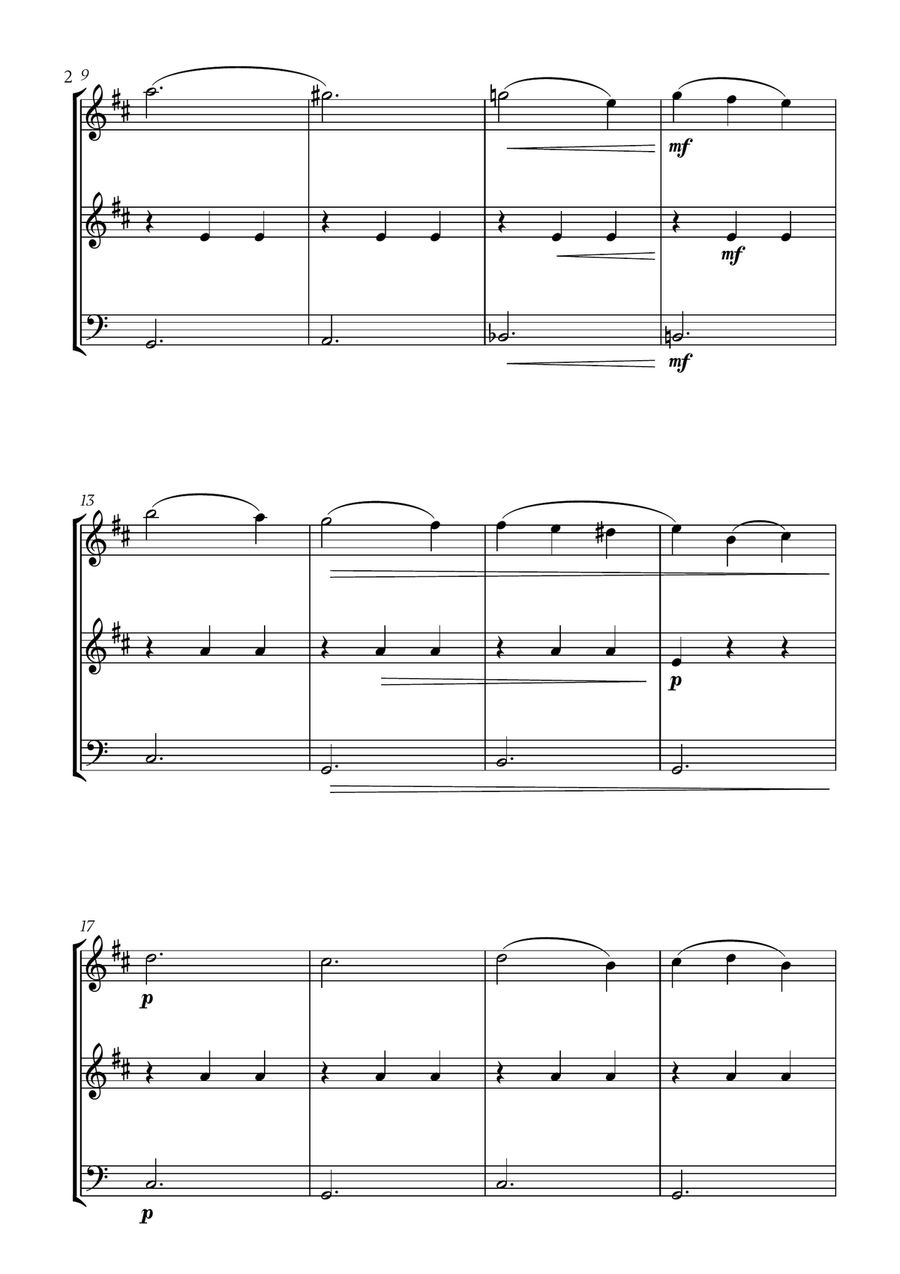 Tchaikovsky - Sleeping Beauty Waltz (for Soprano Saxophone, Clarinet and Trombone) Small Ensemble scores gallery preview page 2