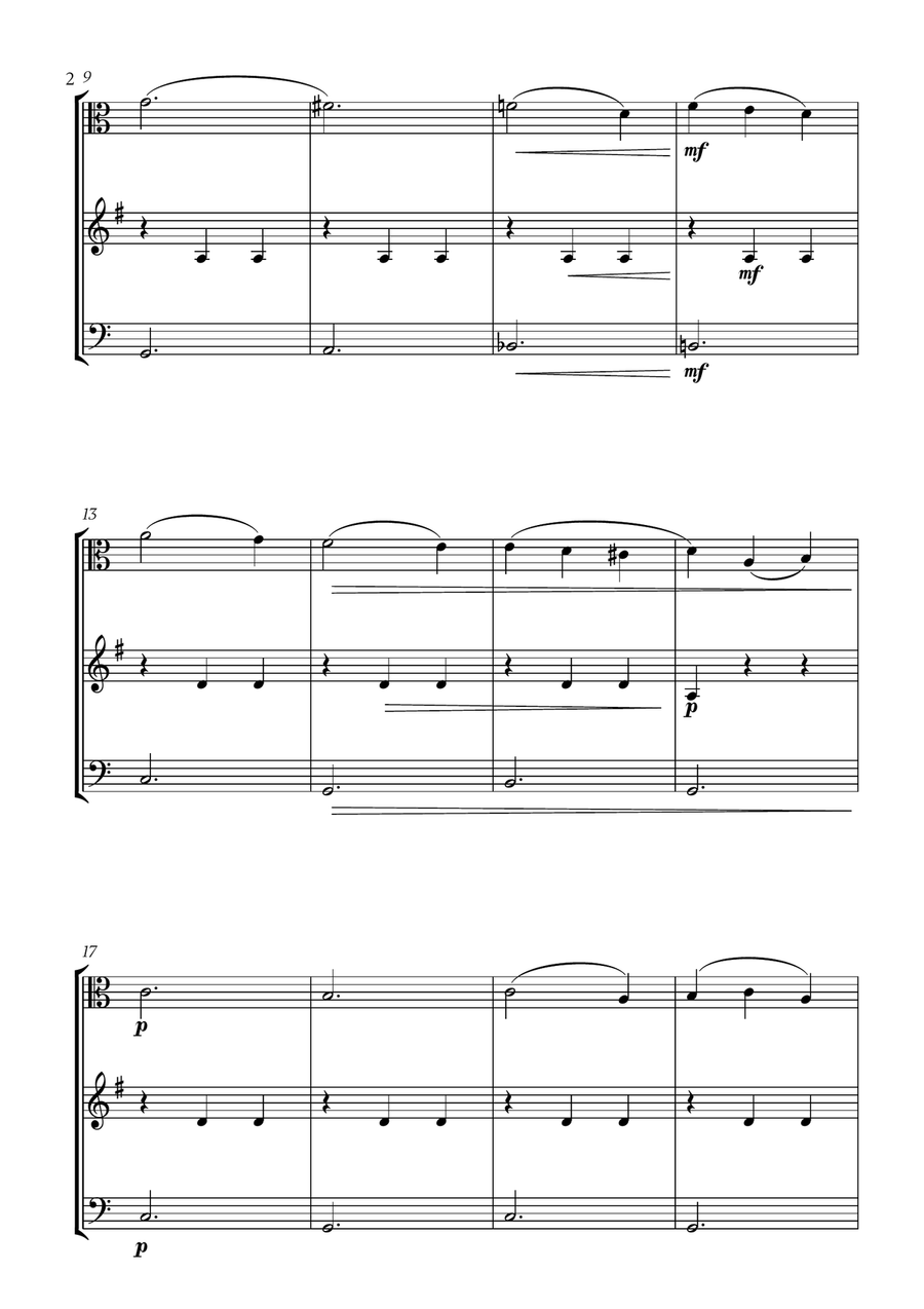 Tchaikovsky - Sleeping Beauty Waltz (for Viola, French Horn and Bassoon) Small Ensemble scores gallery preview page 2