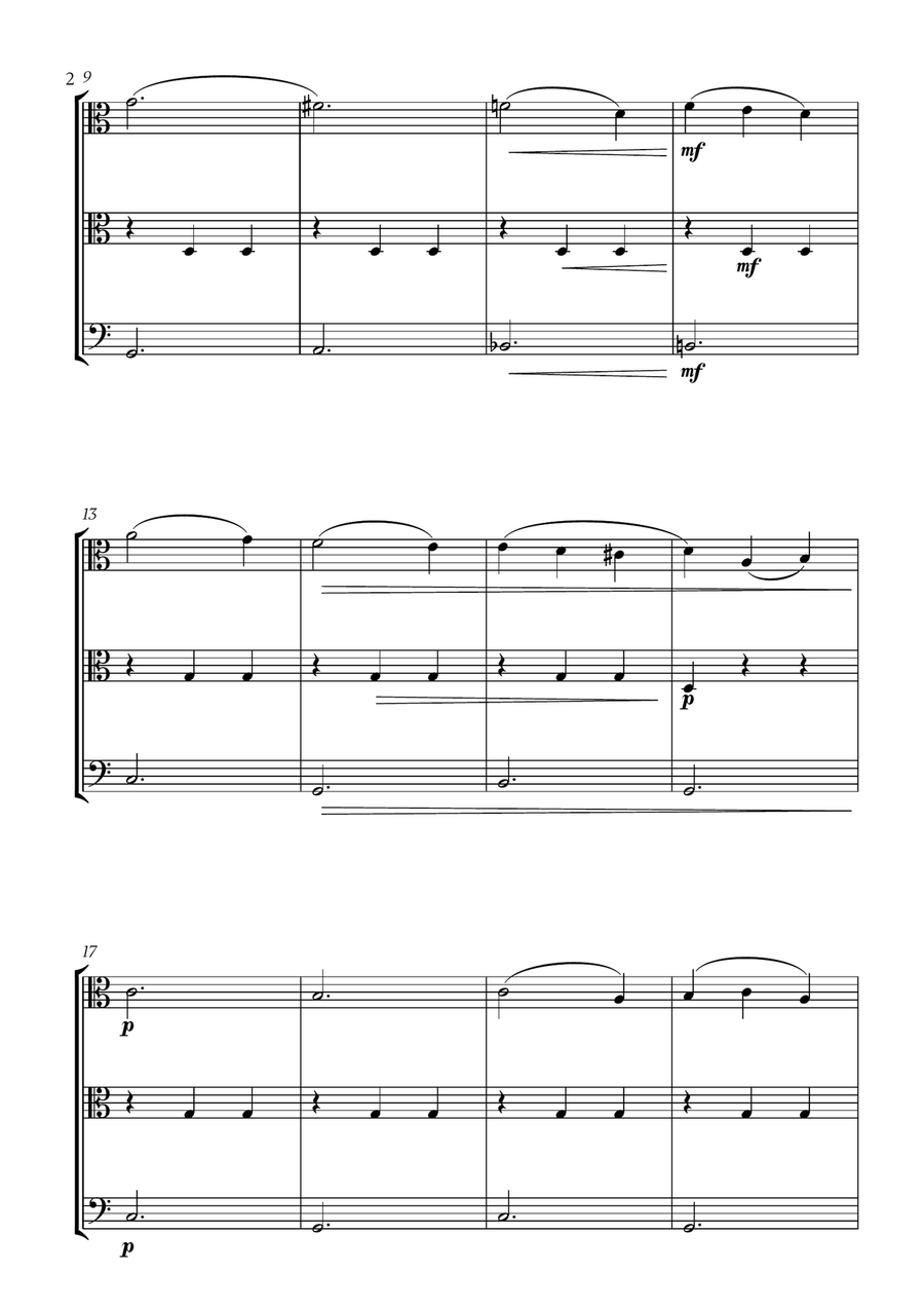 Tchaikovsky - Sleeping Beauty Waltz (for 2 Violas and Cello) Small Ensemble scores gallery preview page 2