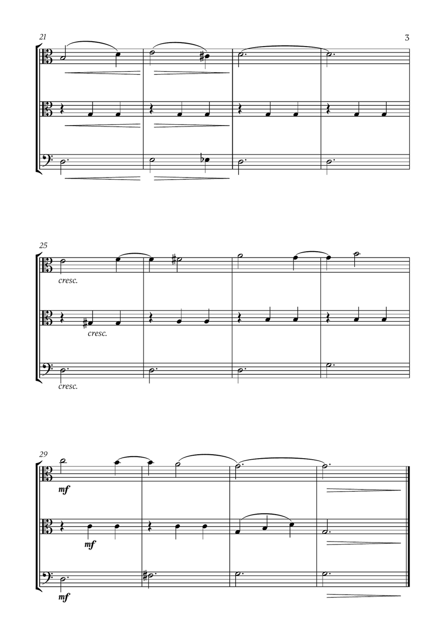 Tchaikovsky - Sleeping Beauty Waltz (for 2 Violas and Cello) Small Ensemble scores gallery preview page 3