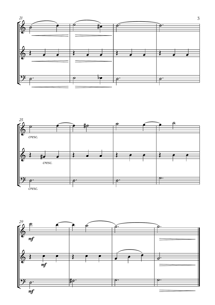 Tchaikovsky - Sleeping Beauty Waltz (for 2 Violins and Trombone) Small Ensemble scores gallery preview page 3