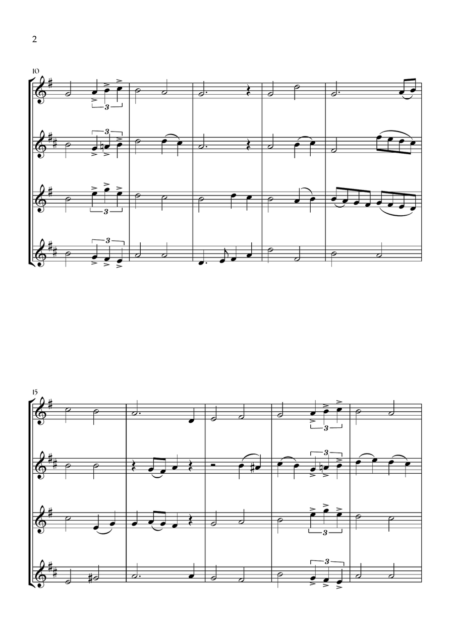 Can't Help Falling In Love Saxophone Quartet scores gallery preview page 2