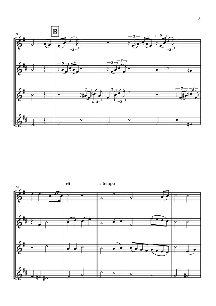 Can't Help Falling In Love Saxophone Quartet scores gallery preview page 3