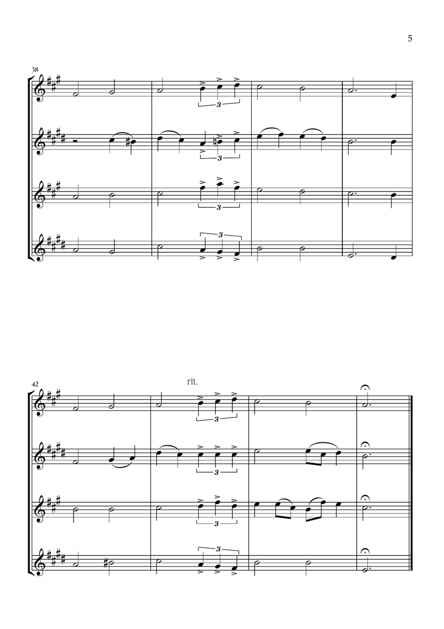Can't Help Falling In Love Saxophone Quartet scores gallery preview page 5
