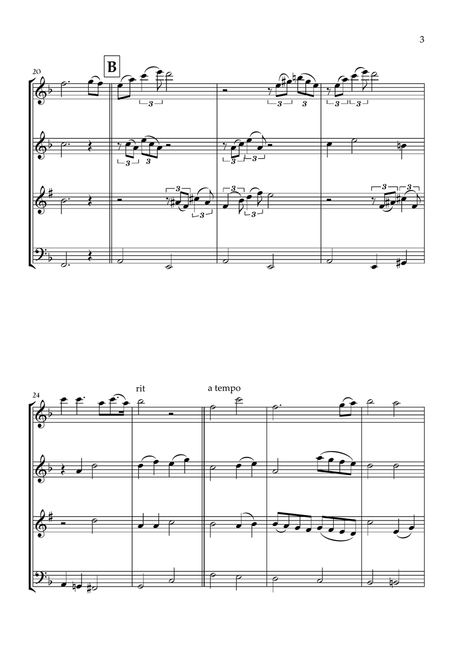 Can't Help Falling In Love Woodwind Quartet scores gallery preview page 3