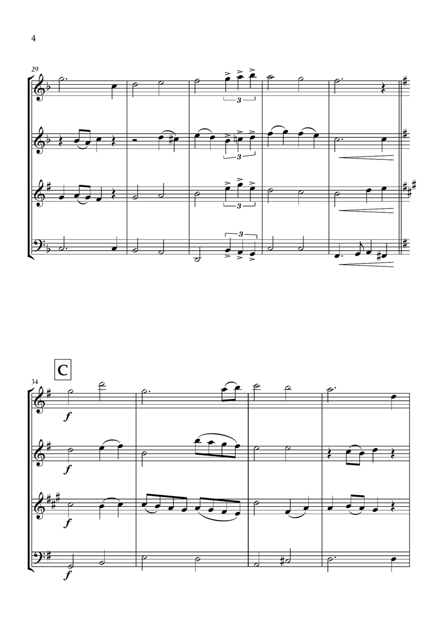Can't Help Falling In Love Woodwind Quartet scores gallery preview page 4