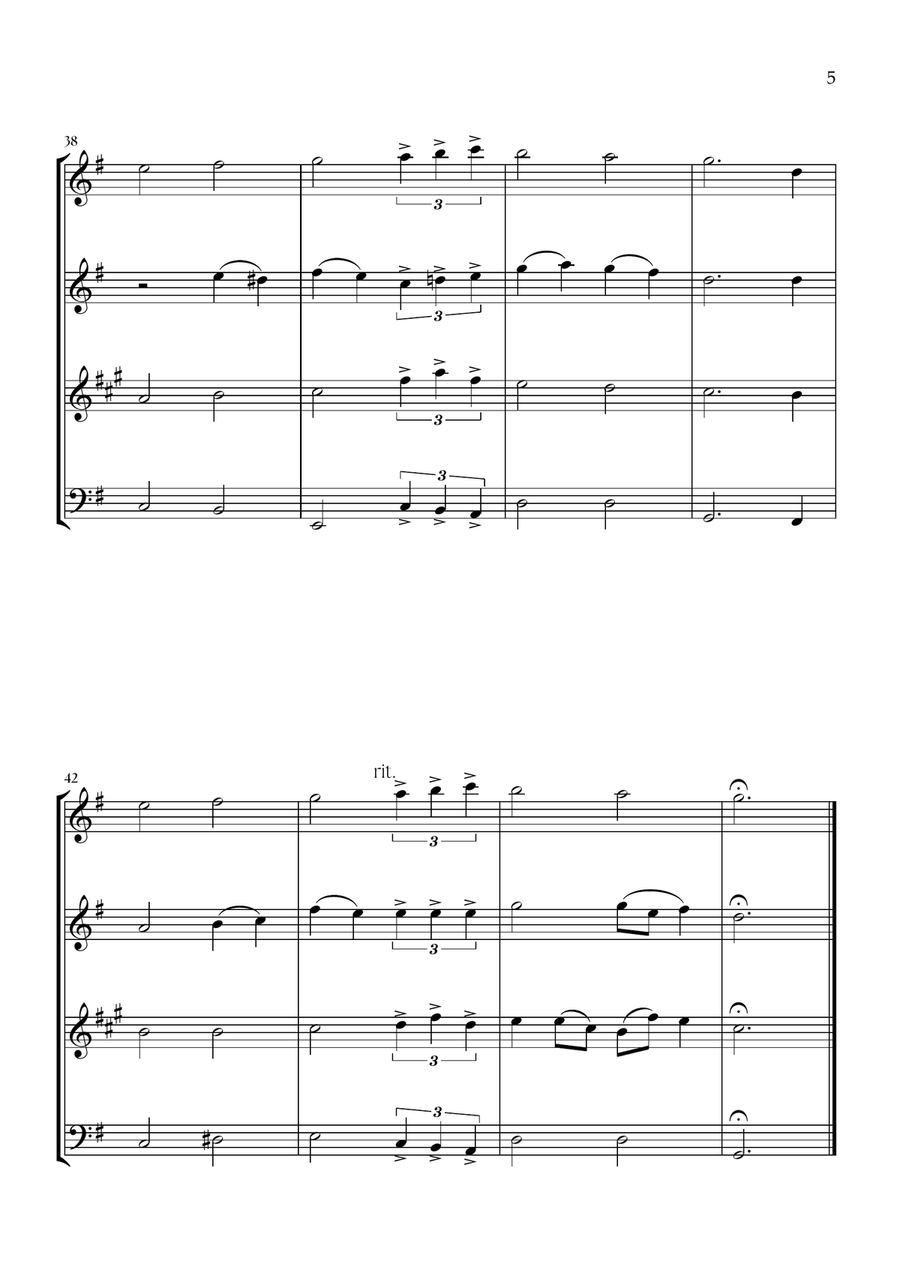 Can't Help Falling In Love Woodwind Quartet scores gallery preview page 5