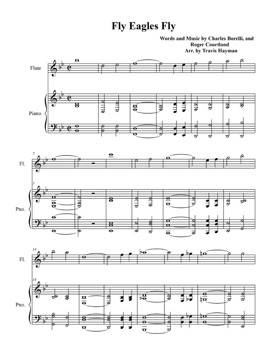 Fly Eagles Fly - for Flute with Piano Accompaniment Flute scores gallery preview page 3
