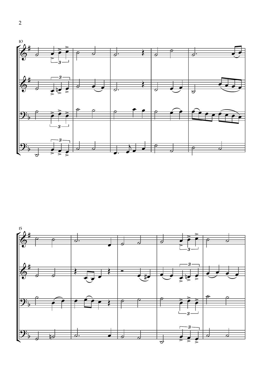 Can't Help Falling In Love Brass Quartet scores gallery preview page 2
