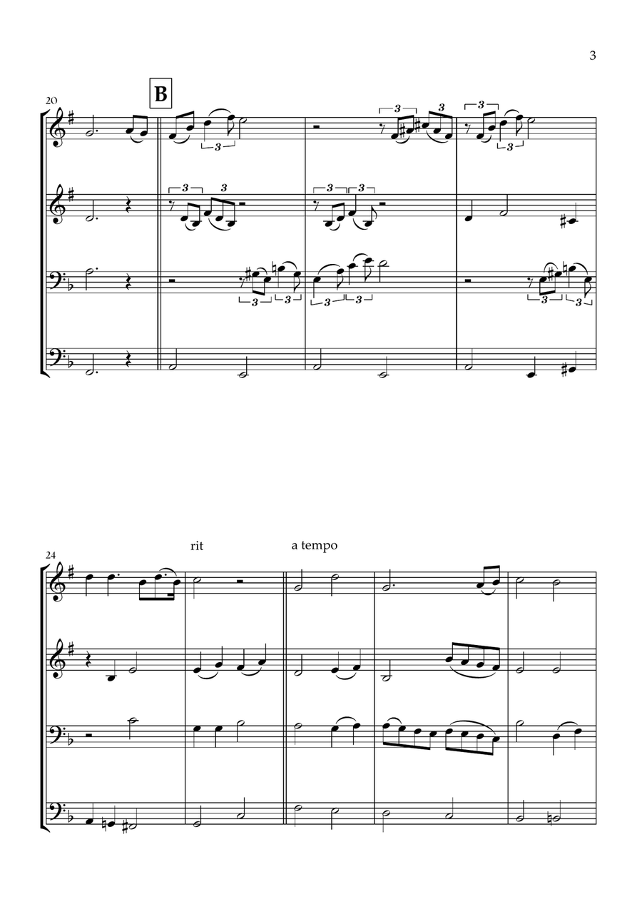 Can't Help Falling In Love Brass Quartet scores gallery preview page 3