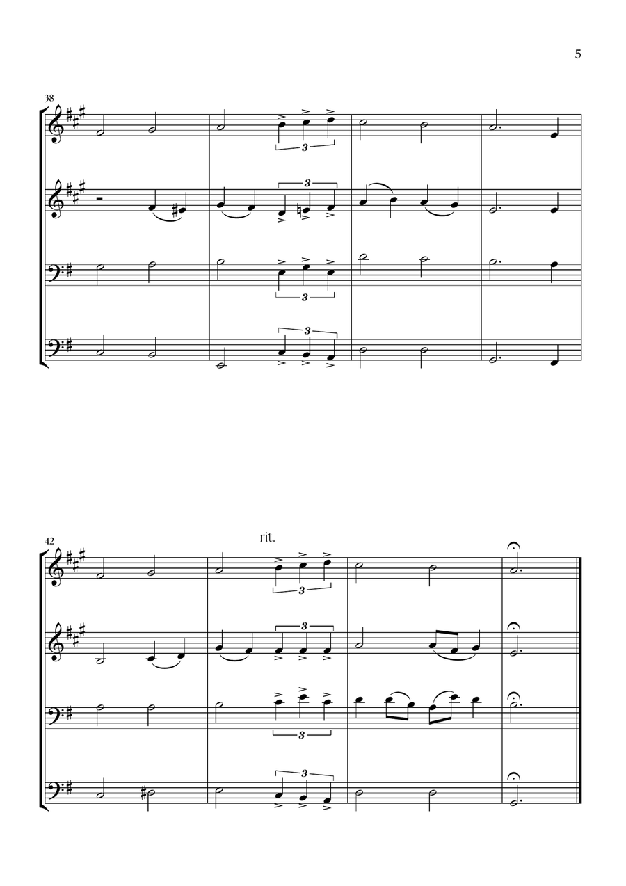 Can't Help Falling In Love Brass Quartet scores gallery preview page 5