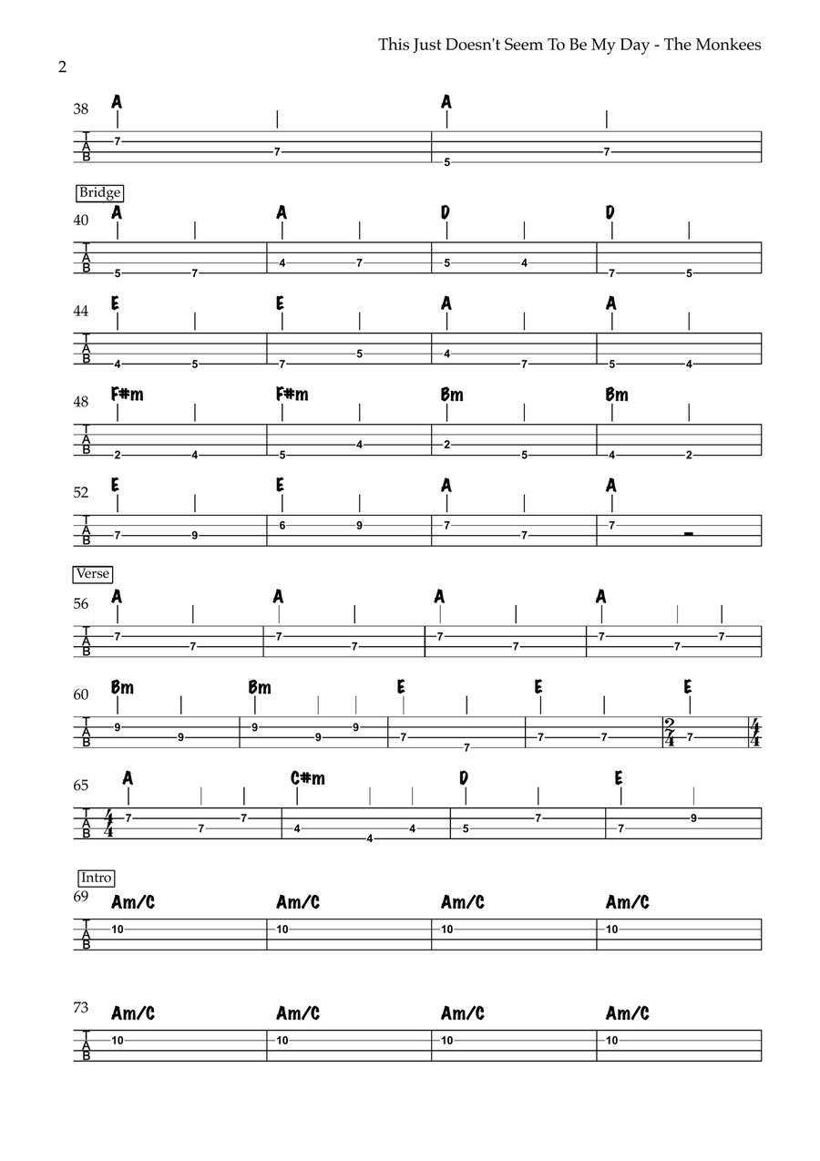 This Just Doesn't Seem To Be My Day Acoustic Guitar scores gallery preview page 2