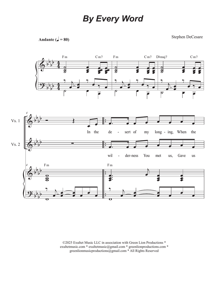 By Every Word (Unison choir) Unison Choir scores gallery preview page 1