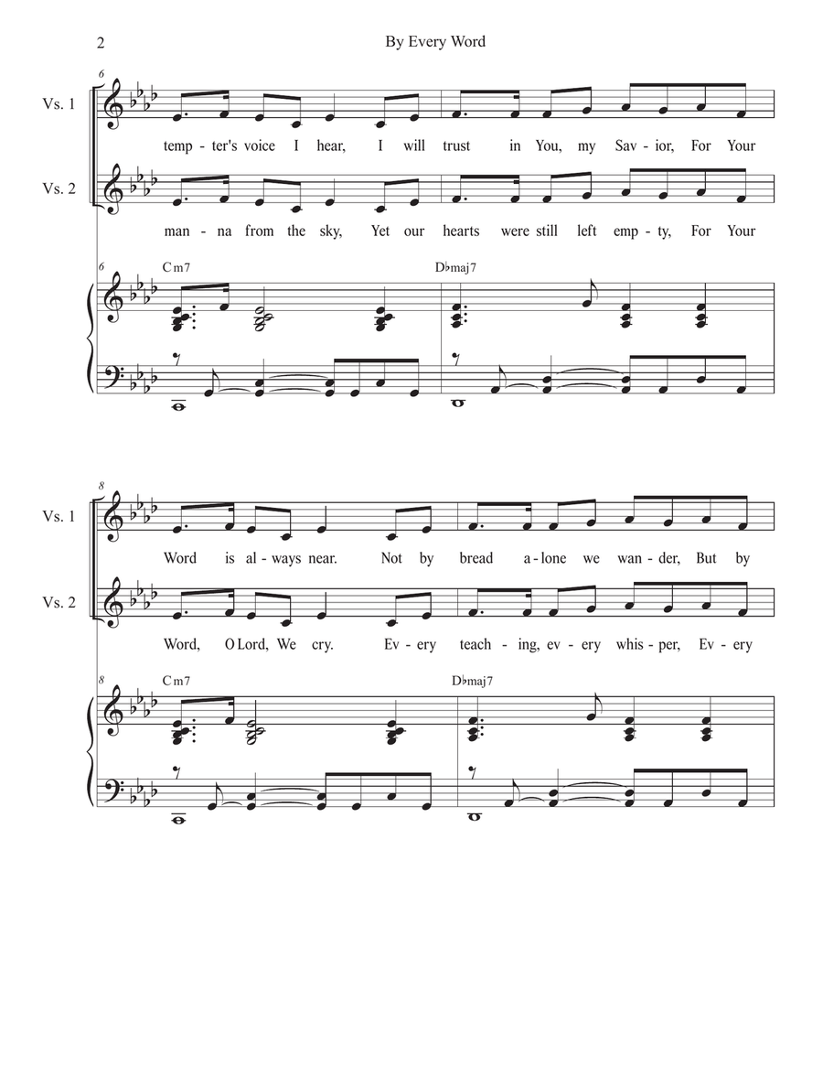 By Every Word (Unison choir) Unison Choir scores gallery preview page 2