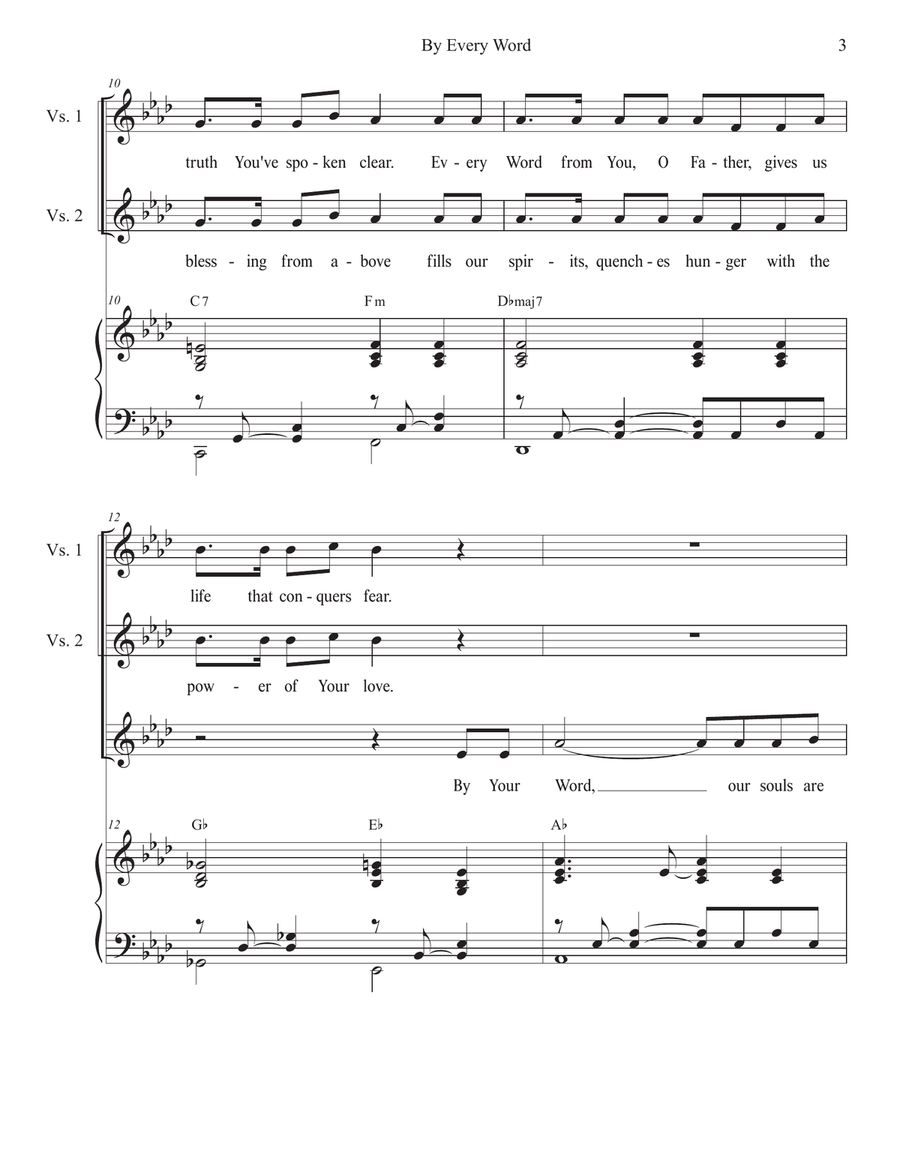 By Every Word (Unison choir) Unison Choir scores gallery preview page 3