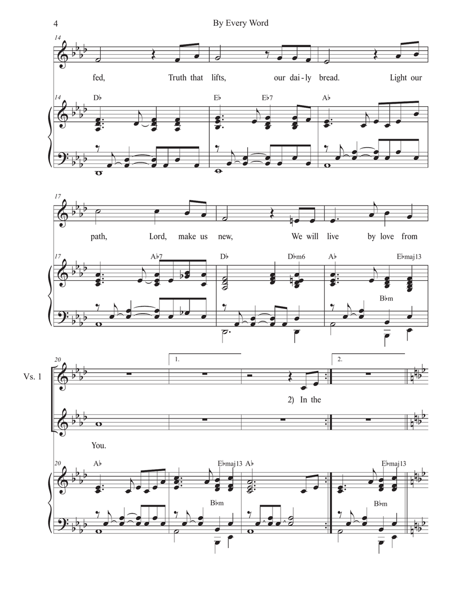 By Every Word (Unison choir) Unison Choir scores gallery preview page 4
