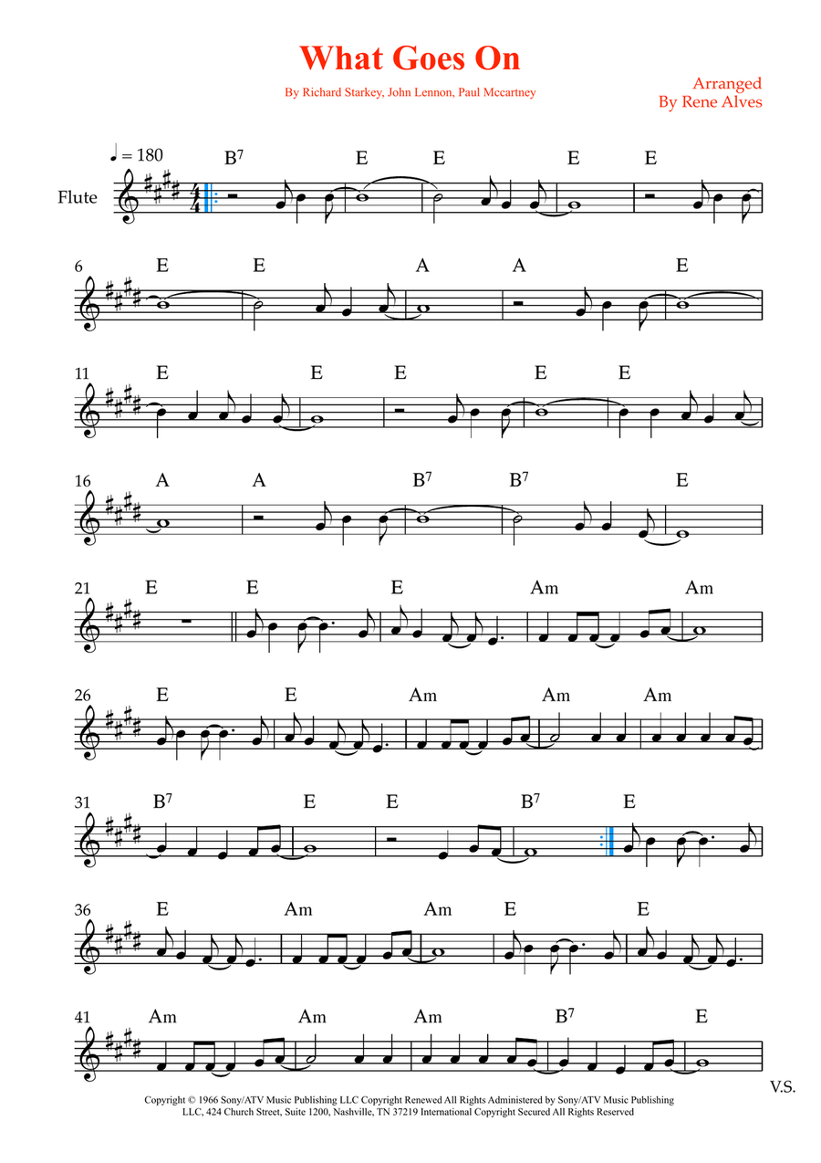What Goes On What Goes On Flute Solo scores gallery preview page 1