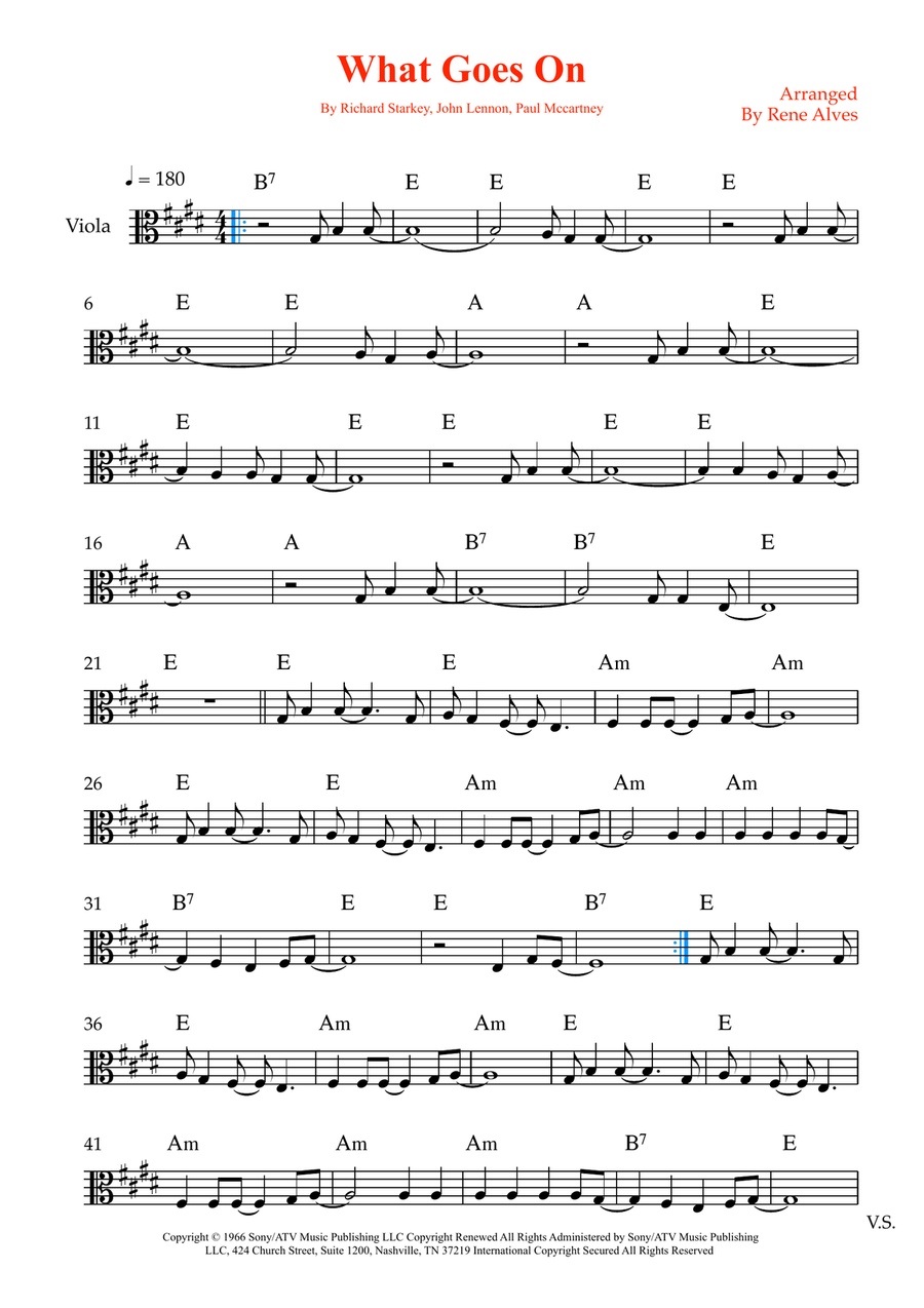 What Goes On What Goes On Viola Solo scores gallery preview page 1
