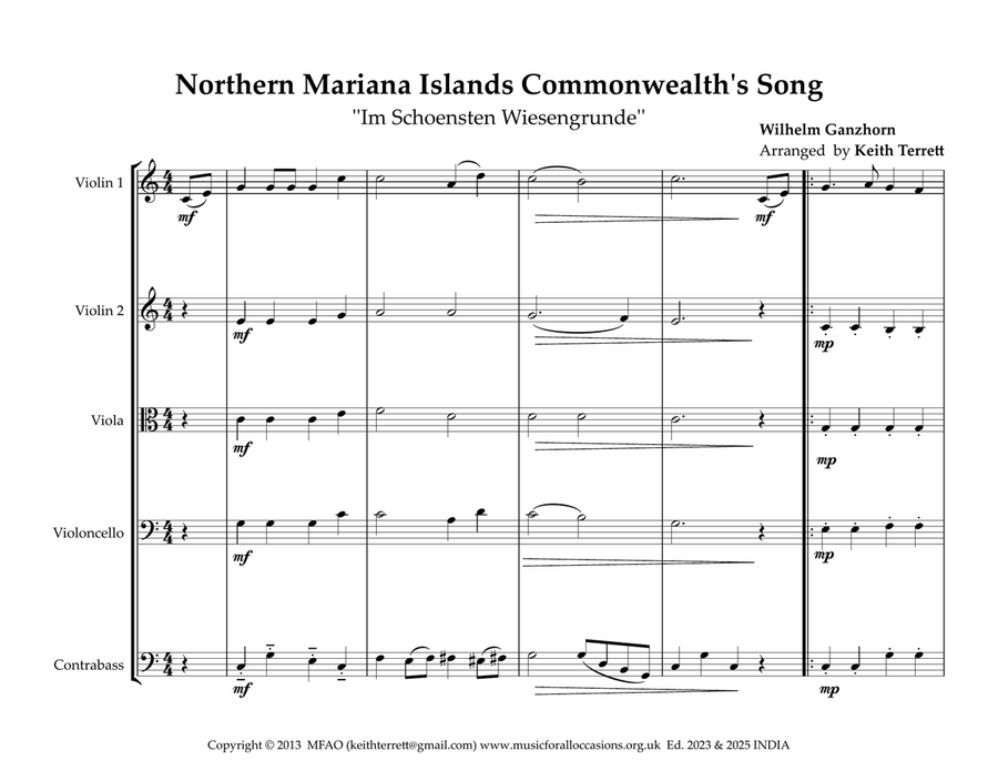 Northern Mariana Islands Local Anthem for String Orchestra String Orchestra scores gallery preview page 2