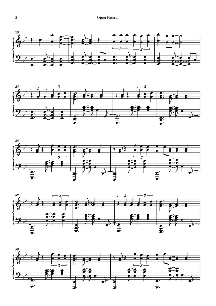Open Hearts Open Hearts Piano Solo scores gallery preview page 2