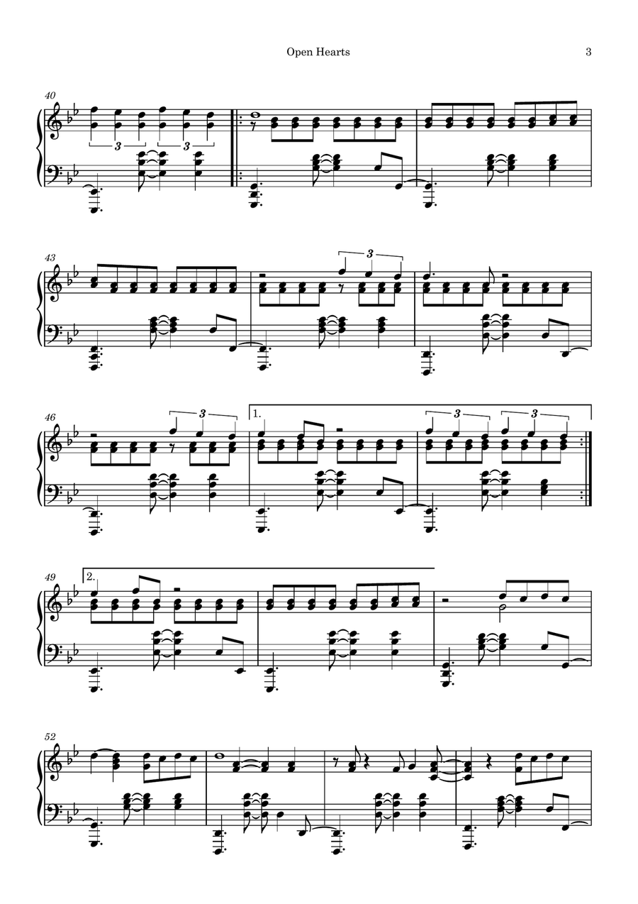 Open Hearts Open Hearts Piano Solo scores gallery preview page 3