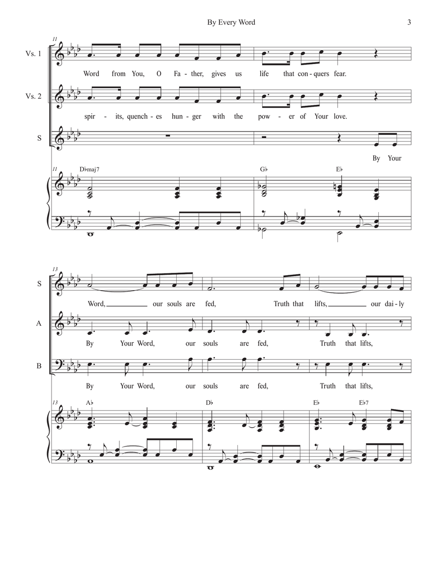 By Every Word (SAB) 3-Part scores gallery preview page 3