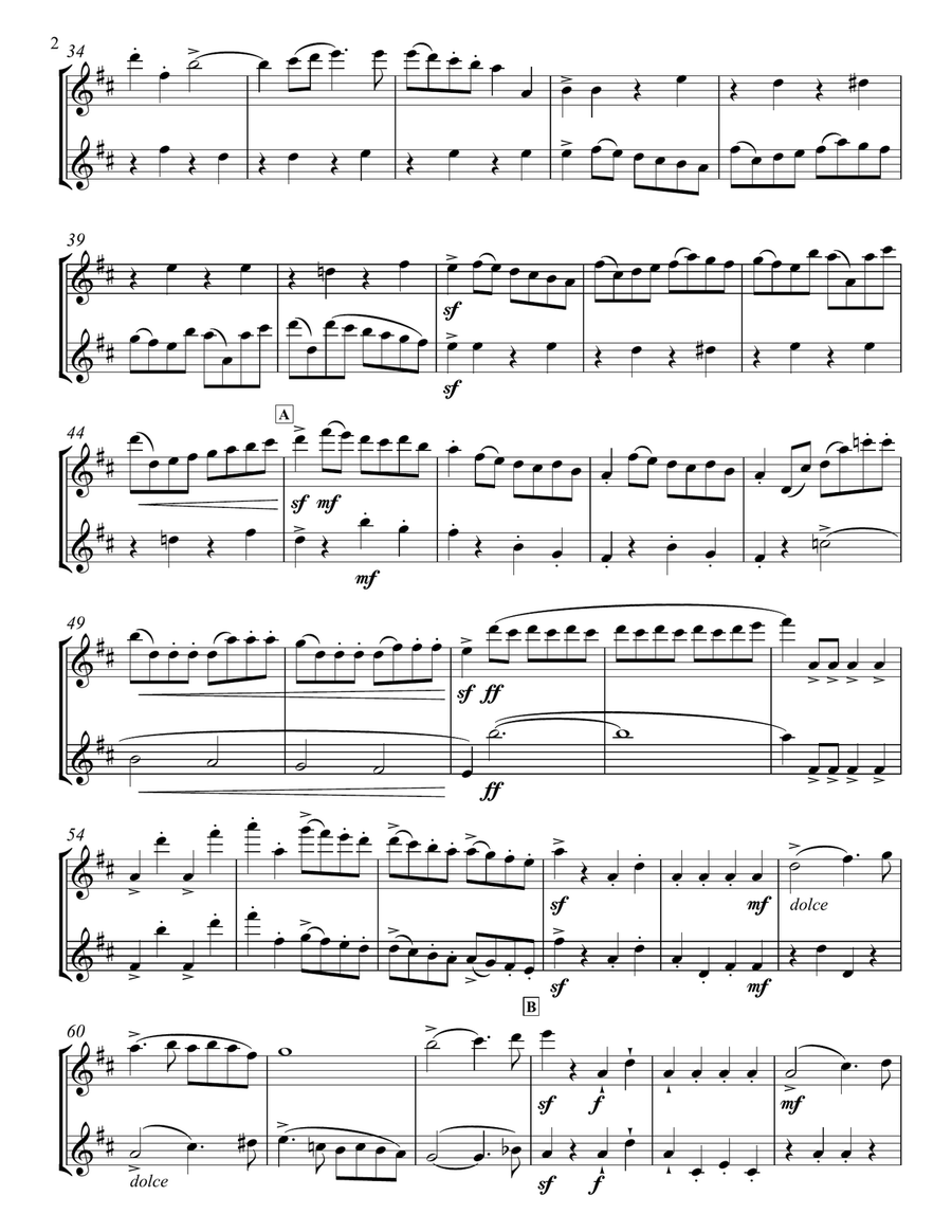 Ruslan & Ludmila Overture for Two Flutes Flute Duet scores gallery preview page 3