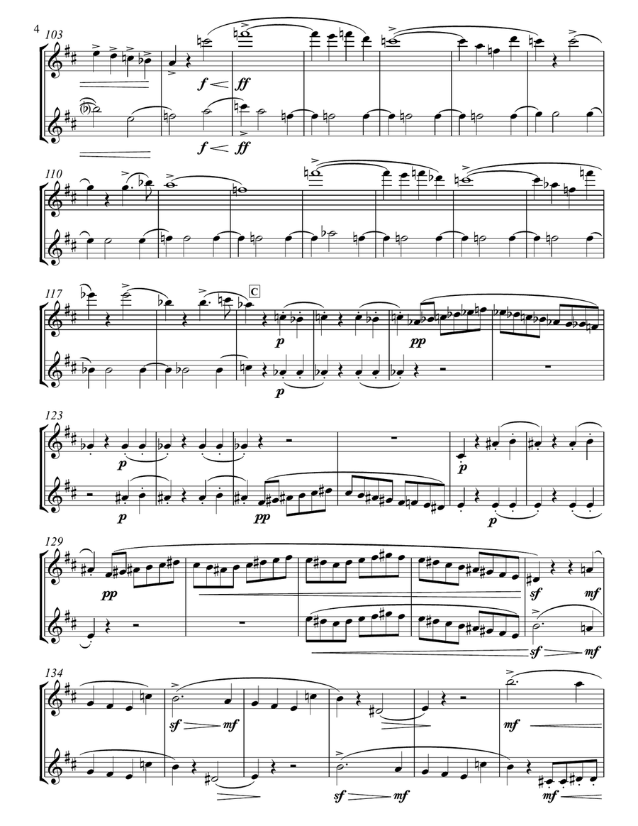 Ruslan & Ludmila Overture for Two Flutes Flute Duet scores gallery preview page 5