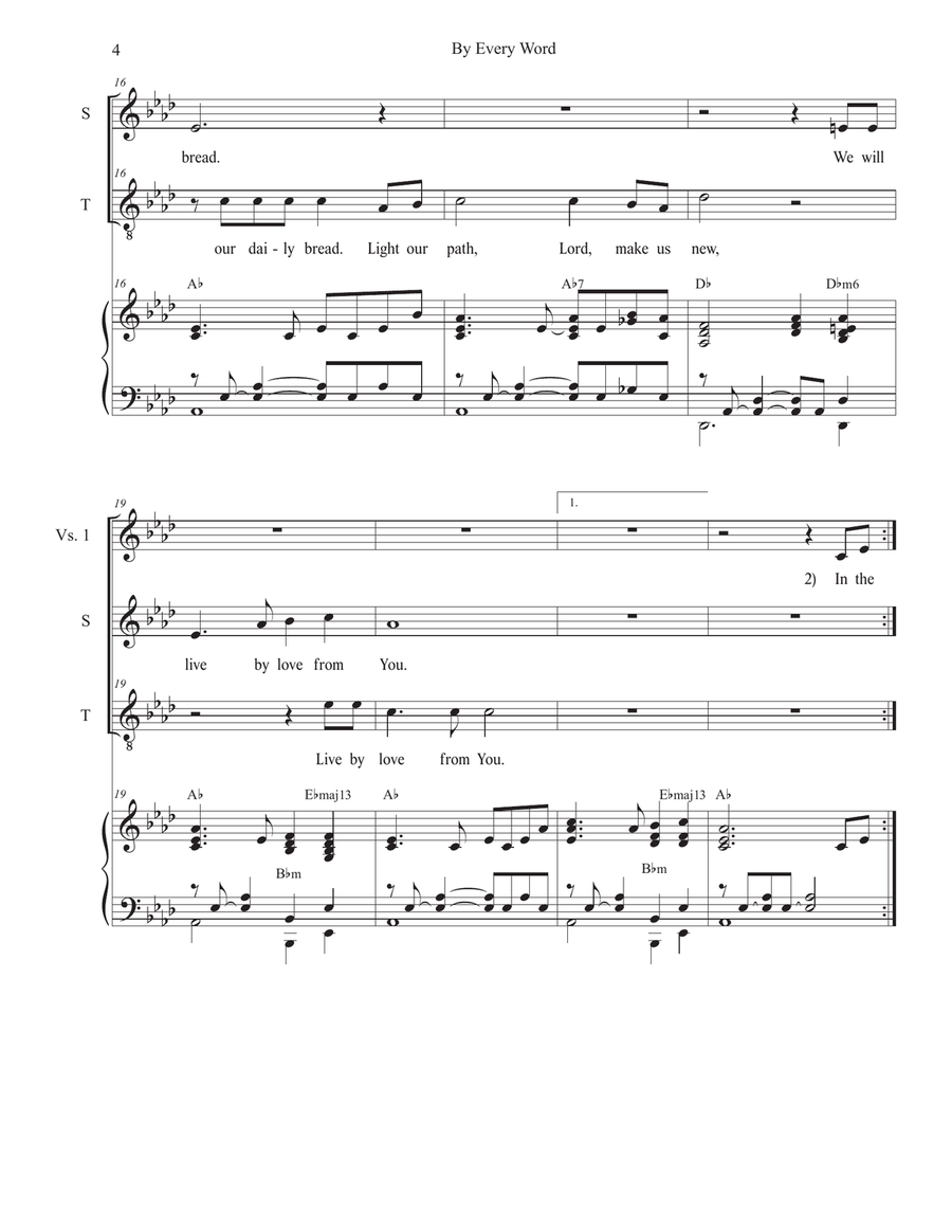 By Every Word (2-part choir - (Soprano and Tenor) 2-Part scores gallery preview page 4
