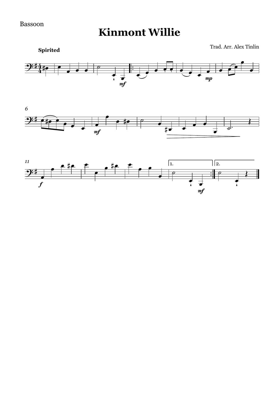 Kinmont Willie Kinmont Willie Woodwind Quartet scores gallery preview page 3