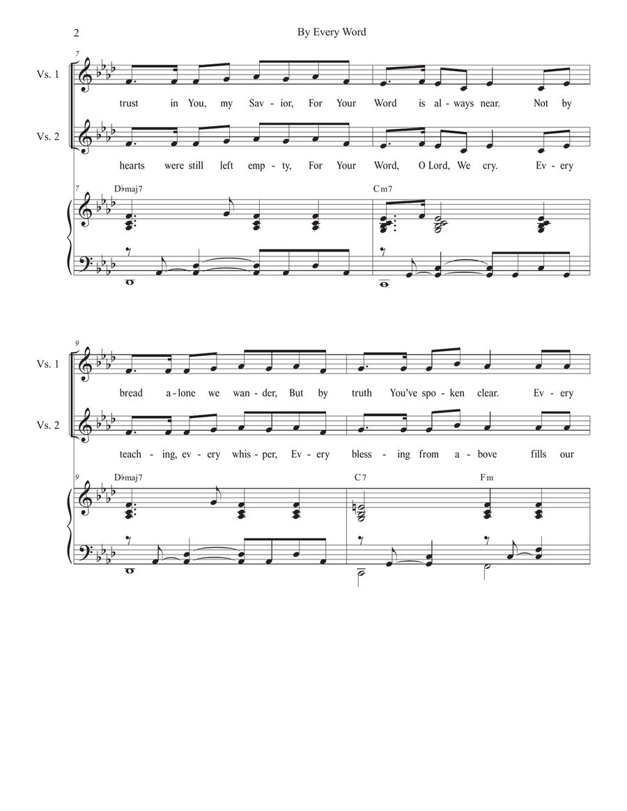 By Every Word (2-part choir - (TB) TB scores gallery preview page 2