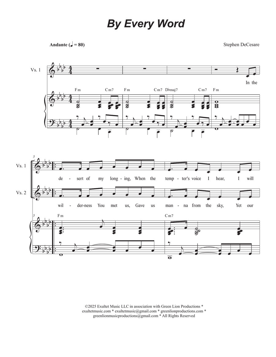 By Every Word (Duet for Soprano and Tenor solo) Tenor Voice scores gallery preview page 1