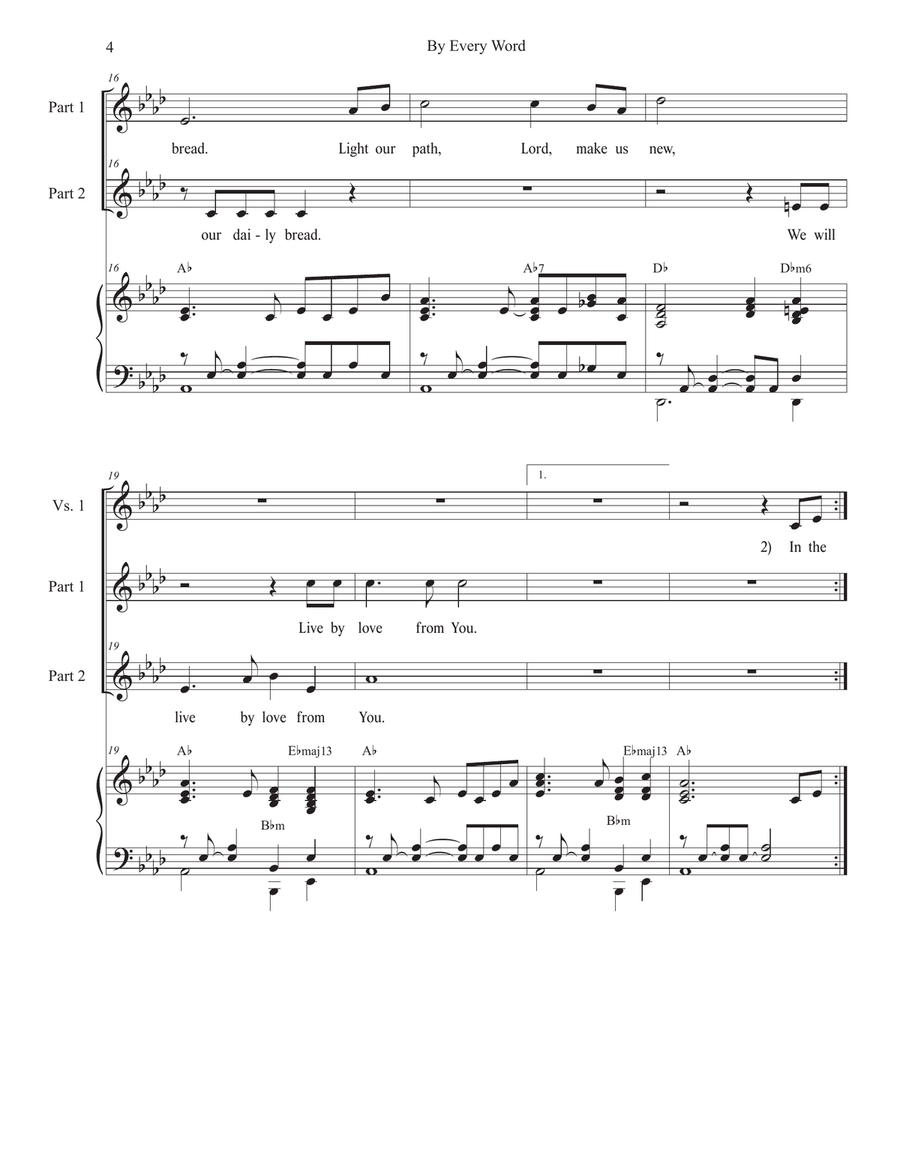 By Every Word (2-part choir) 2-Part scores gallery preview page 4