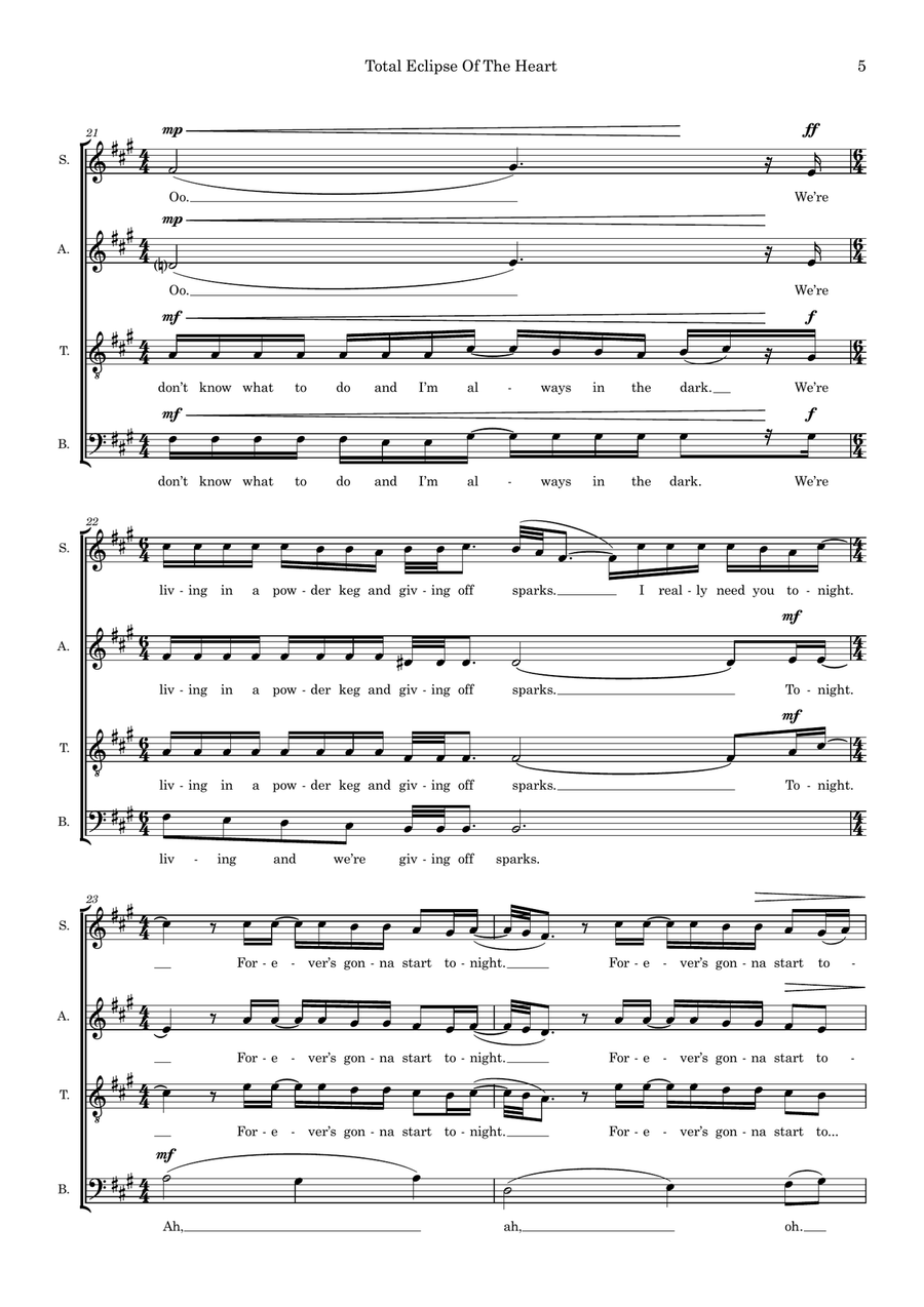 Total Eclipse Of The Heart (arr. Dan Pate) 4-Part scores gallery preview page 5