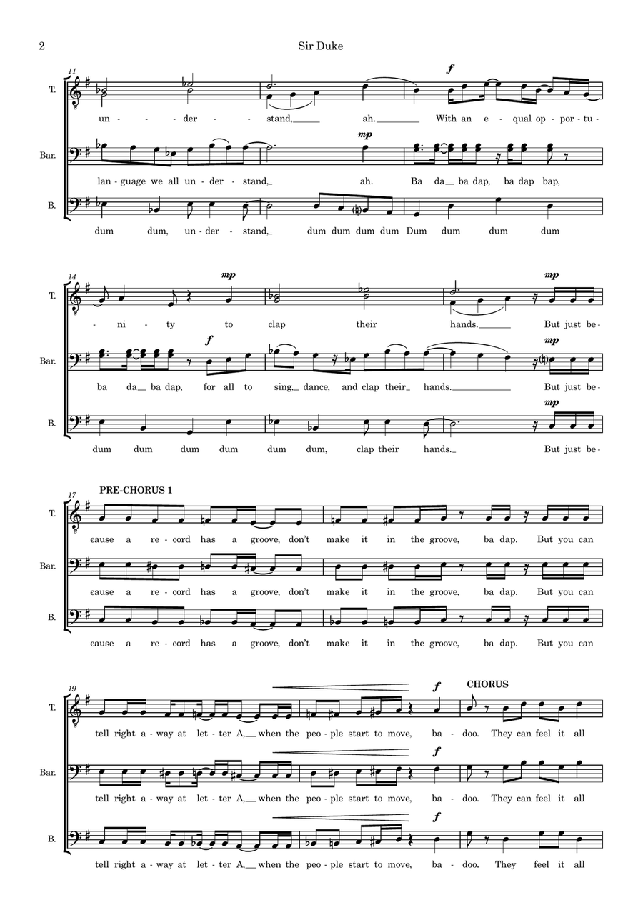 Sir Duke (arr. Dan Pate) Sir Duke (arr. Dan Pate) 3-Part scores gallery preview page 2
