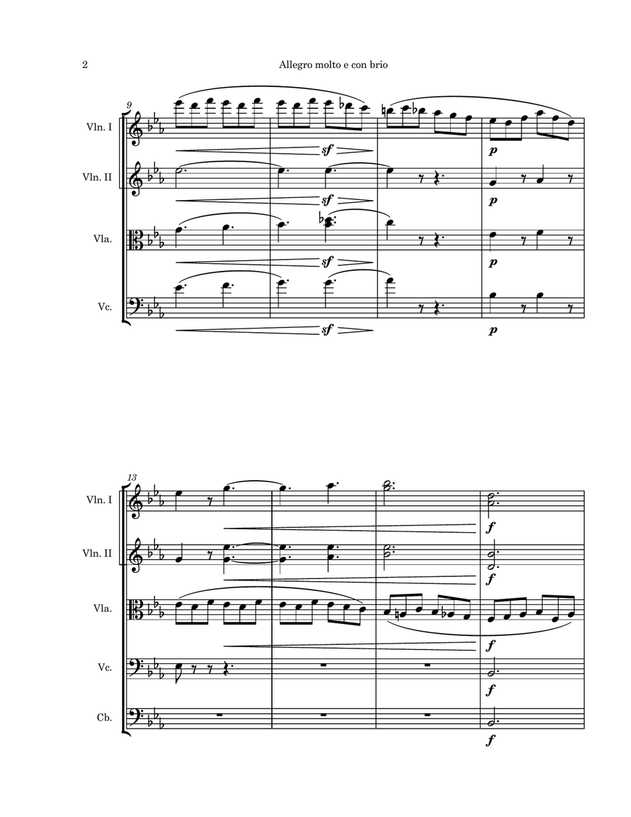 Piano Sonata No. 4 in E-Flat Major, Op. 7, “Grand” String Orchestra scores gallery preview page 4