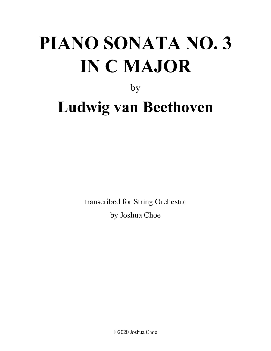 Piano Sonata No. 3 in C Major, Op. 2, No. 3 String Orchestra scores gallery preview page 1