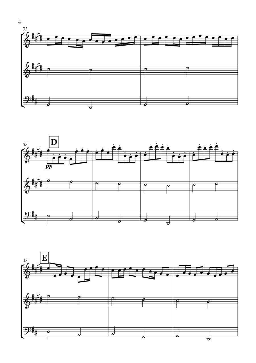 Pachelbel - Canon in D (for 2 Clarinets and Trombone) Small Ensemble scores gallery preview page 4