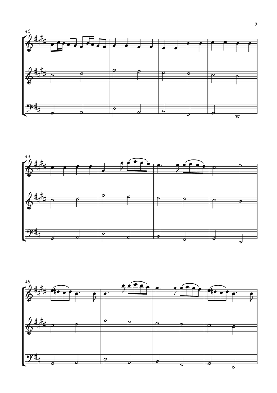 Pachelbel - Canon in D (for 2 Clarinets and Trombone) Small Ensemble scores gallery preview page 5