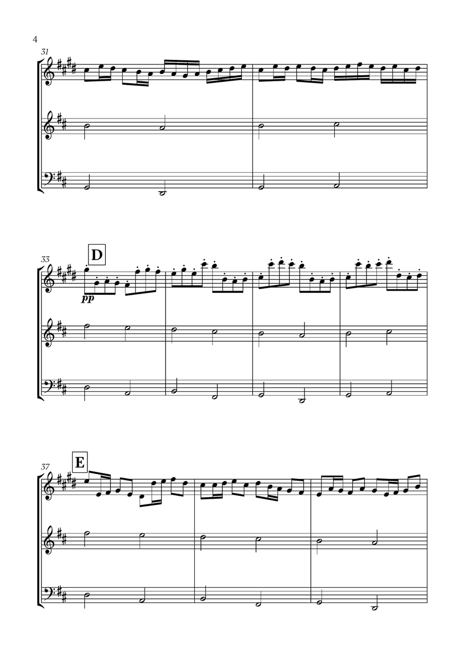 Pachelbel - Canon in D (for Clarinet, Flute and Cello) Small Ensemble scores gallery preview page 4