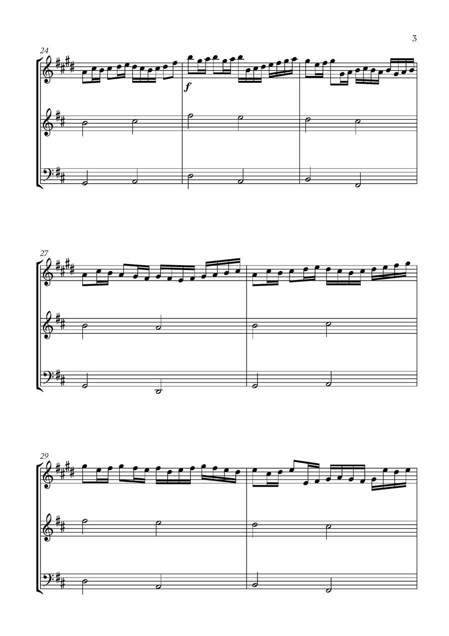 Pachelbel - Canon in D (for Clarinet, Violin and Cello) Small Ensemble scores gallery preview page 3