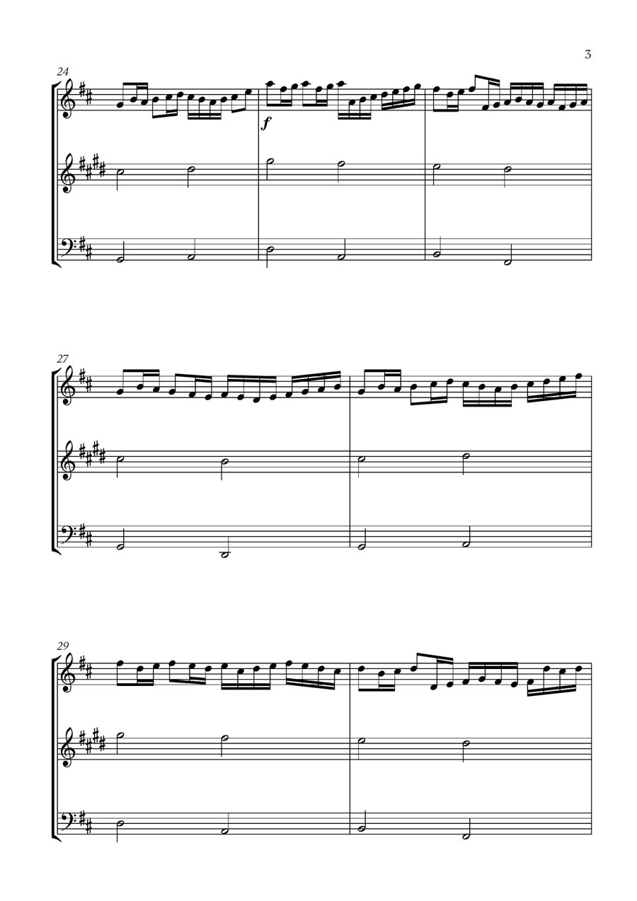 Pachelbel - Canon in D (for Flute, Clarinet and Cello) Small Ensemble scores gallery preview page 3