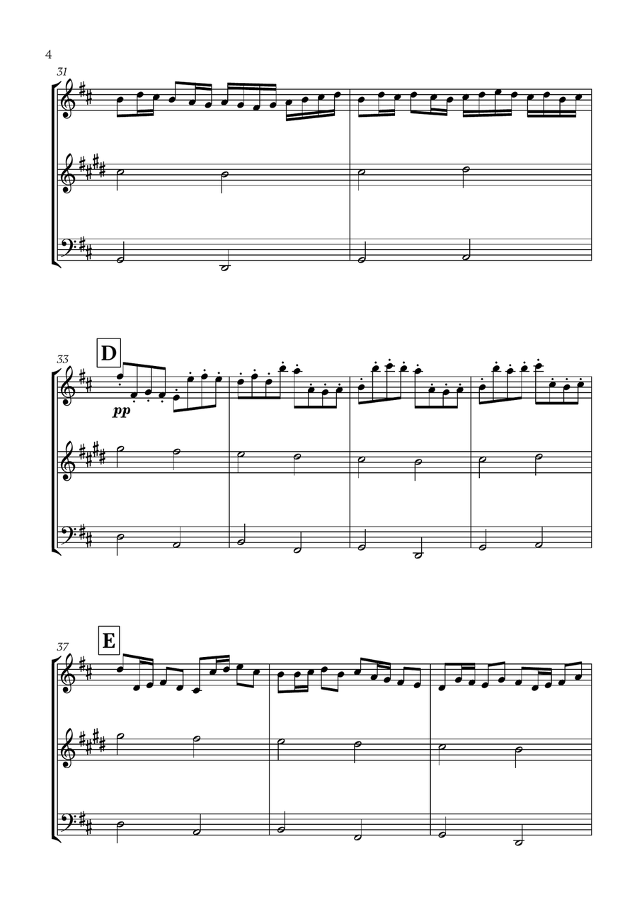 Pachelbel - Canon in D (for Flute, Clarinet and Cello) Small Ensemble scores gallery preview page 4